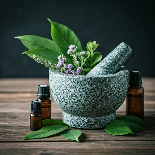 Artisanal process of grinding Ayurvedic herbs in Kasaragod for the best hair oil in Kerala